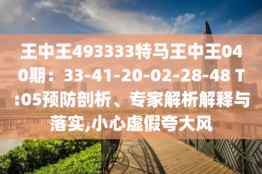 王中王493333特马王中王040期：33-41-20-02-28-48 T:05预